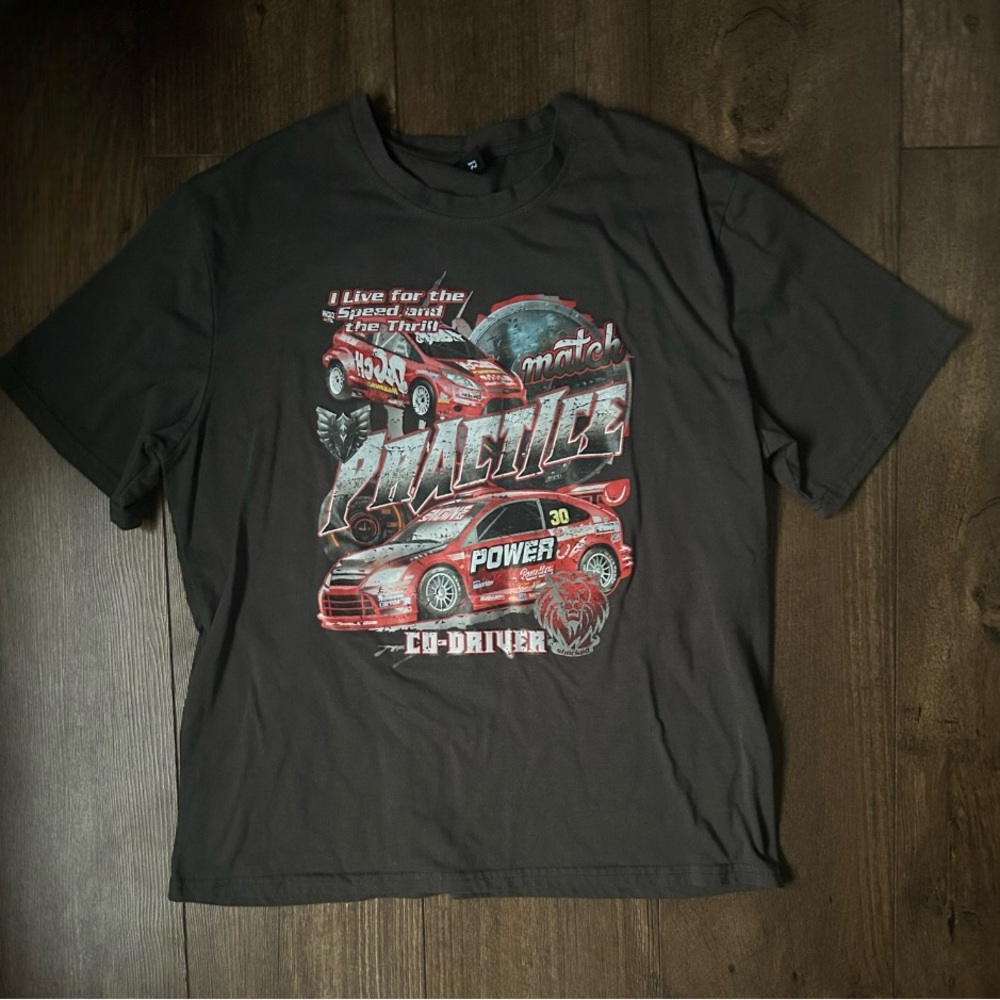 Graphic Racing Tee - Black and Red